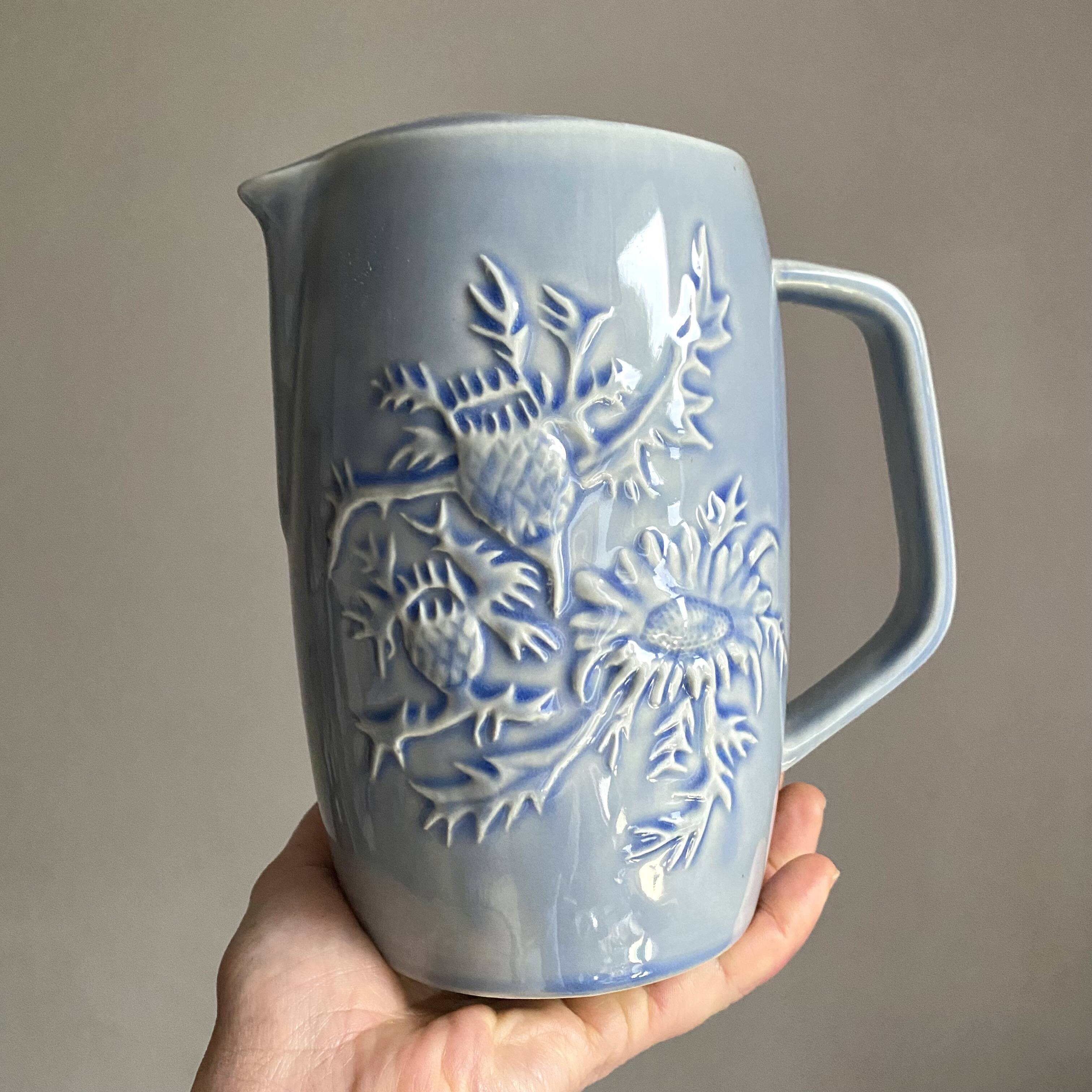 Rhodea Blue Thistle Slip Pitcher