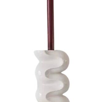 Large candle holder - CREAM WHITE