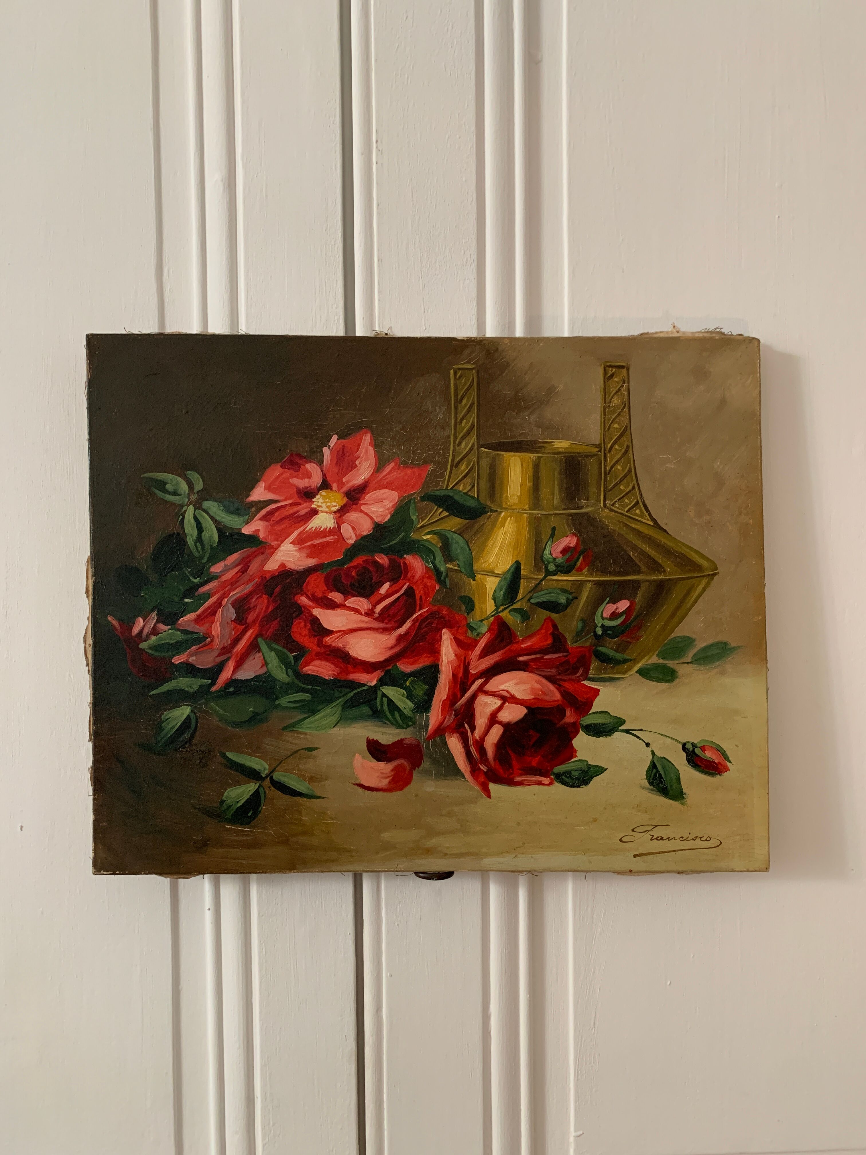 Ancienne peinture de roses