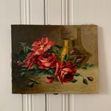Ancienne peinture de roses