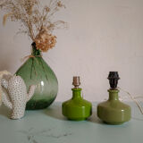 Pair of green vintage lamp feet
