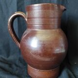 Large pitcher gres varnished berry handmade