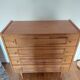 Commode bois et rotin vintage
