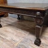 Important Renaissance style table in solid oak, circa 1850