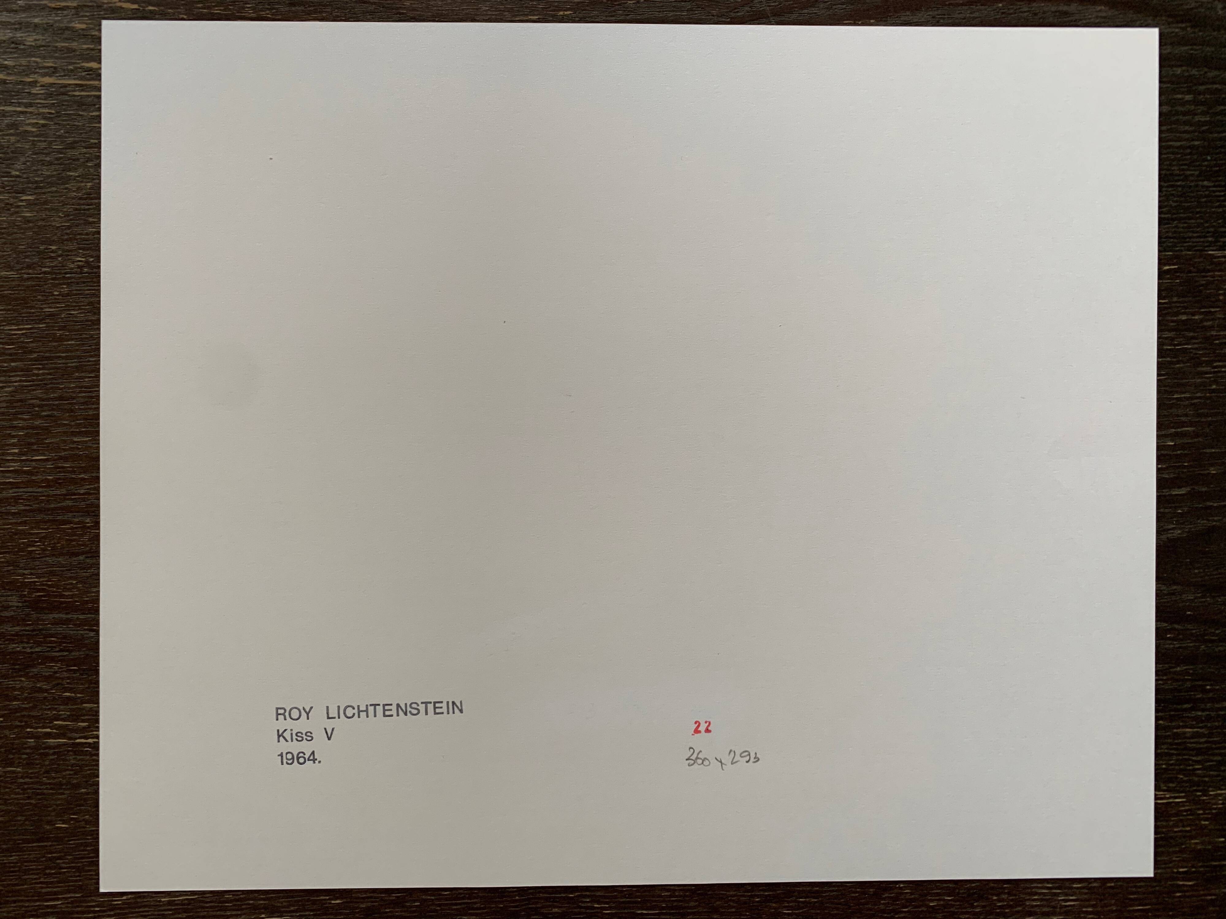 Original pop-art poster, reissue by Roy Lichtenstein "kiss v 1964"