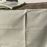 4 green rectangular napkins \u00e0 vintage tiles