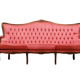 Canapé en velours rose, design suédois, années 1980