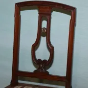 Set of Vintage Wooden Dining Chairs with Carved Details