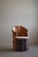 Sculptural brutalist armchair handcrafted in solid pine, Wabi Sabi style, Sweden, 1970s.