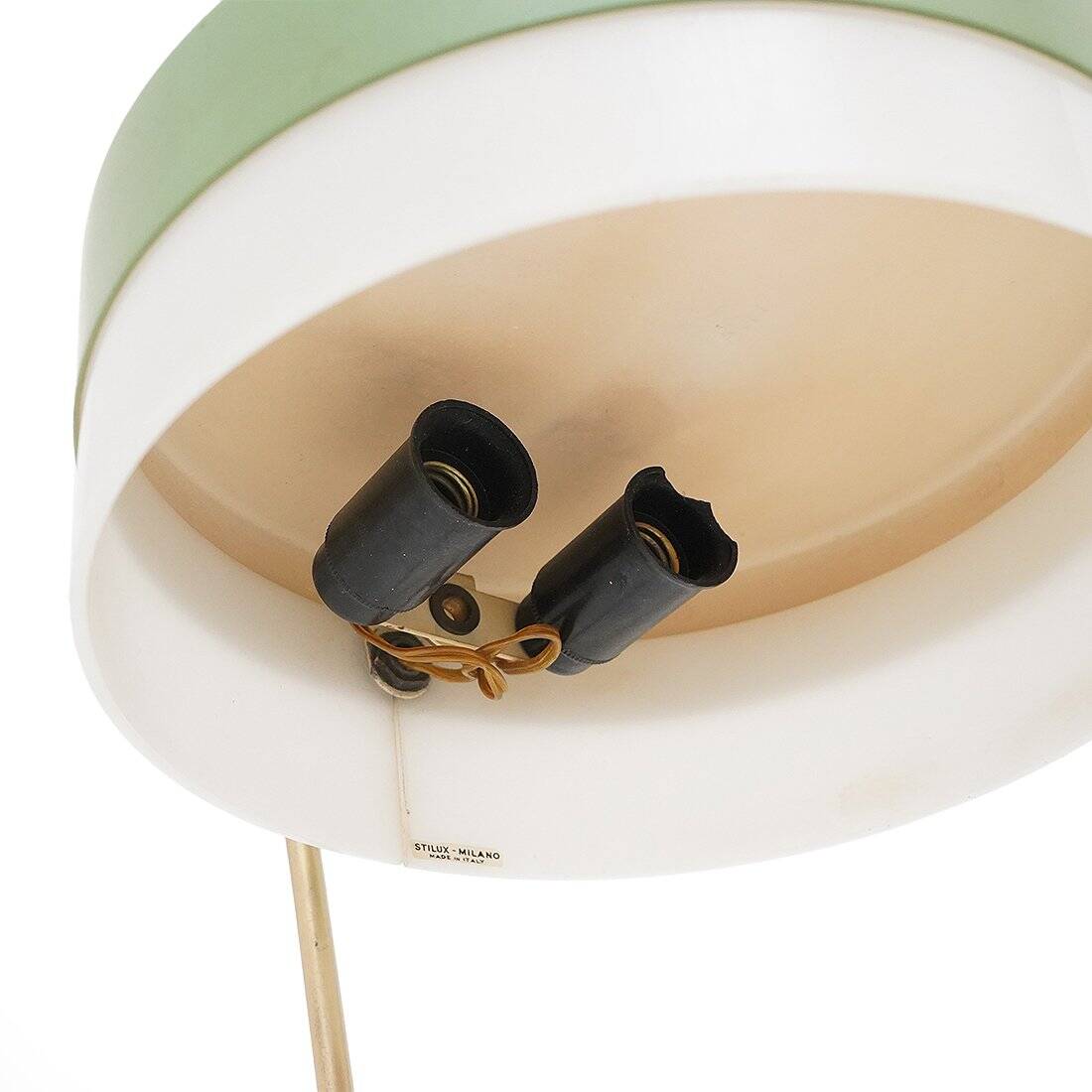 Lampe de table vintage en marbre et laiton de Stilux, années 1950
