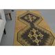 Vintage Turkish Hand-Knotted Wool Cotton Brass Runner Rug 95x432