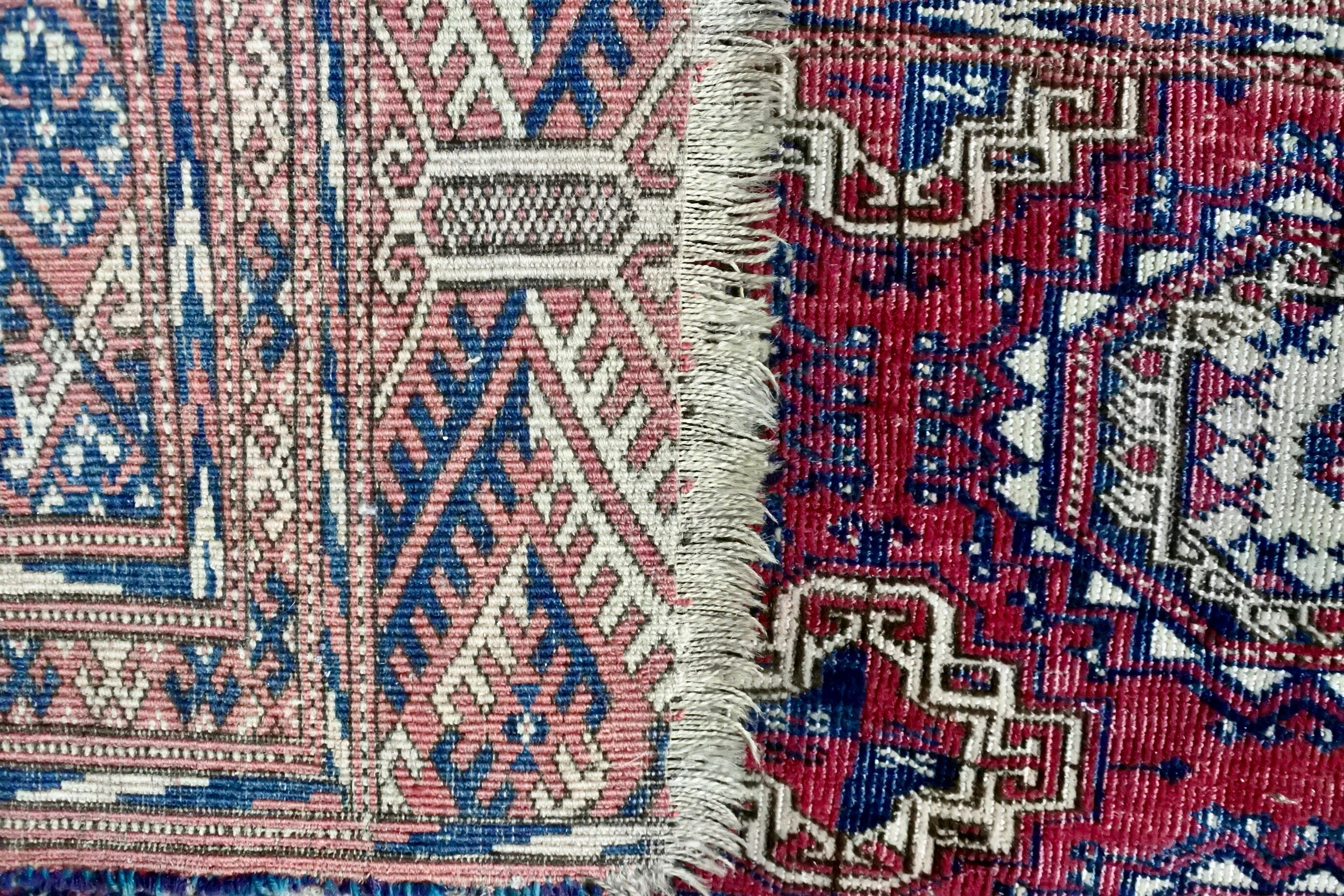Hand-woven antique Russian Bukhara carpet 170x95cm.