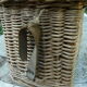 Old fishing basket rattan wood and leather