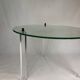 Vintage round coffee table in glass and plexiglass