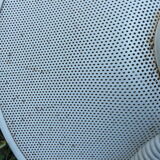 White perforated sheet metal chandelier