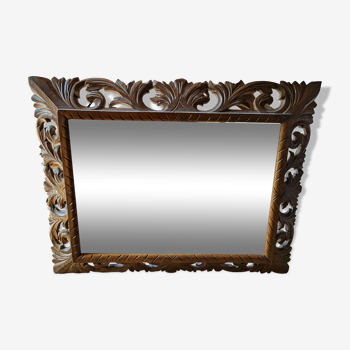 Carved wooden frame mirror