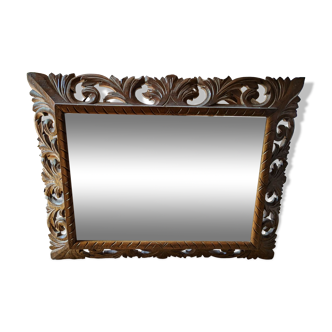 Carved wooden frame mirror