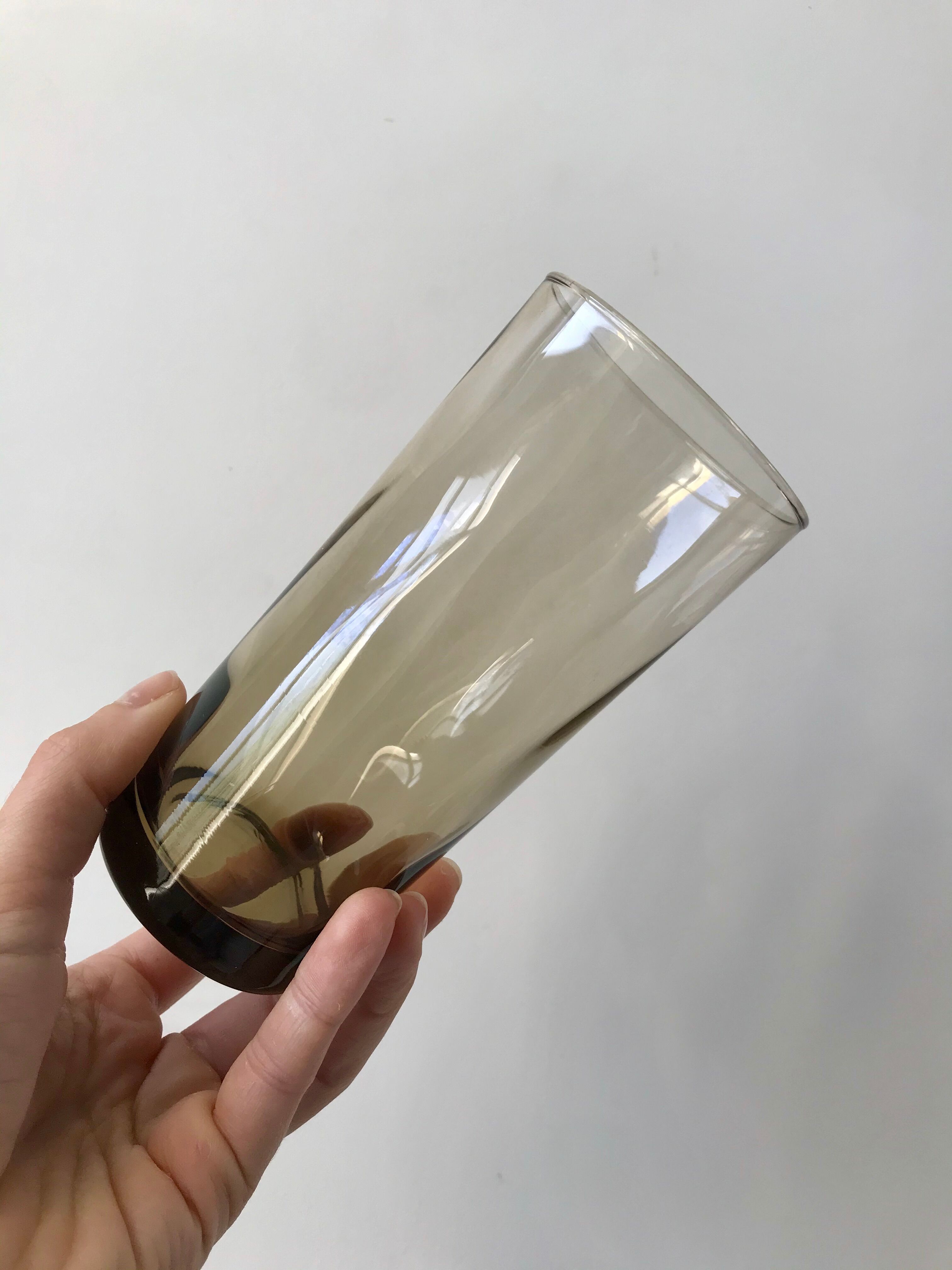 Set of 6 glasses smoked long drink 70s