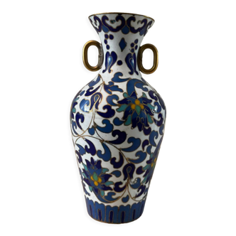 Vase miniature en laiton et émail cloisonné