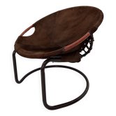 Fauteuil boule vintage en daim par Lusch & Co., 1970s
