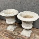 Pair of large Medici vases in reconstituted stone, early 20th century