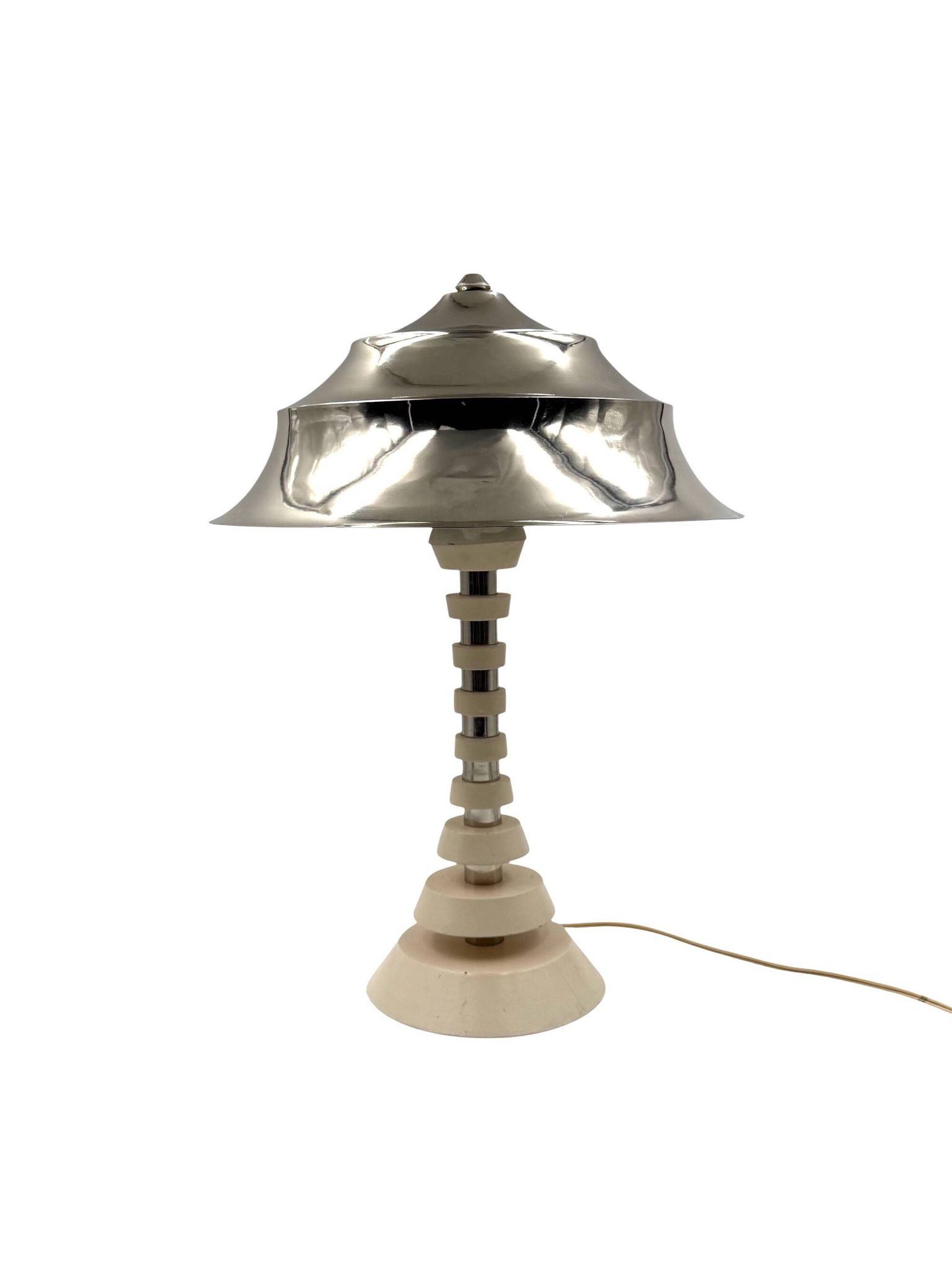 Lampe de table pagode de l'âge spatial, France années 1970