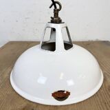 Industrial White Enamel Factory Pendant Lamp from Thorlux, 1960s