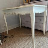 Table with solid cream oak through drawer