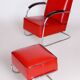 Set of Bauhaus Armchair with Foot Stool attributed to Mucke Melder, 1930s