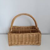 Vintage wicker bottle basket