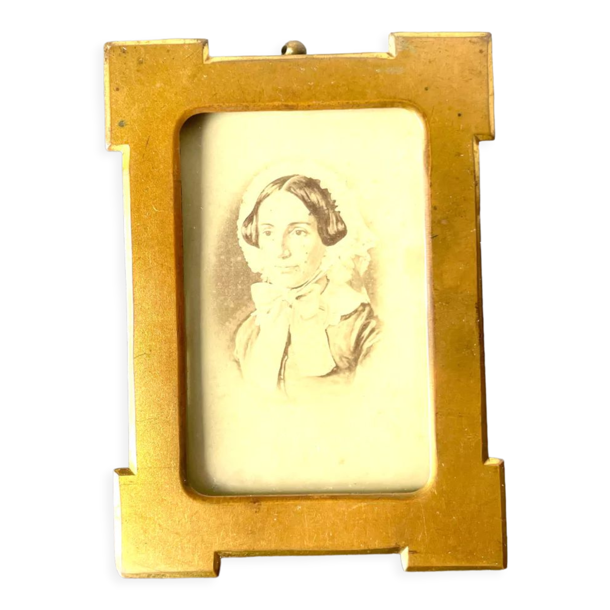 Antique  Metal Photo Frame gold colored brass  frame