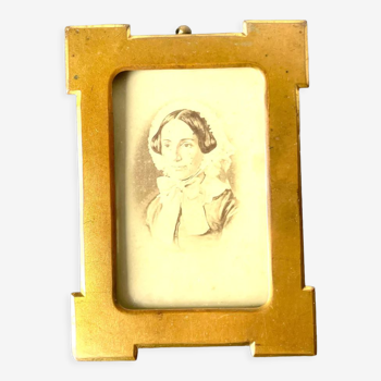 Antique  Metal Photo Frame gold colored brass  frame