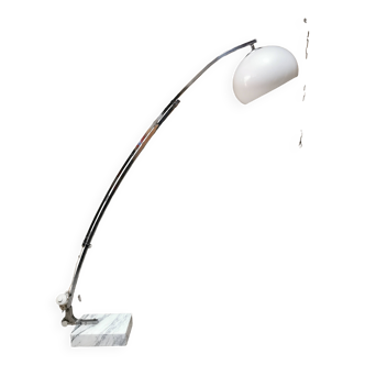 Vintage arc floor lamp by G. Reggiani with telescopic marble base 1970