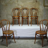Set of 5 bistro chairs by Jacob and Josef Kohn