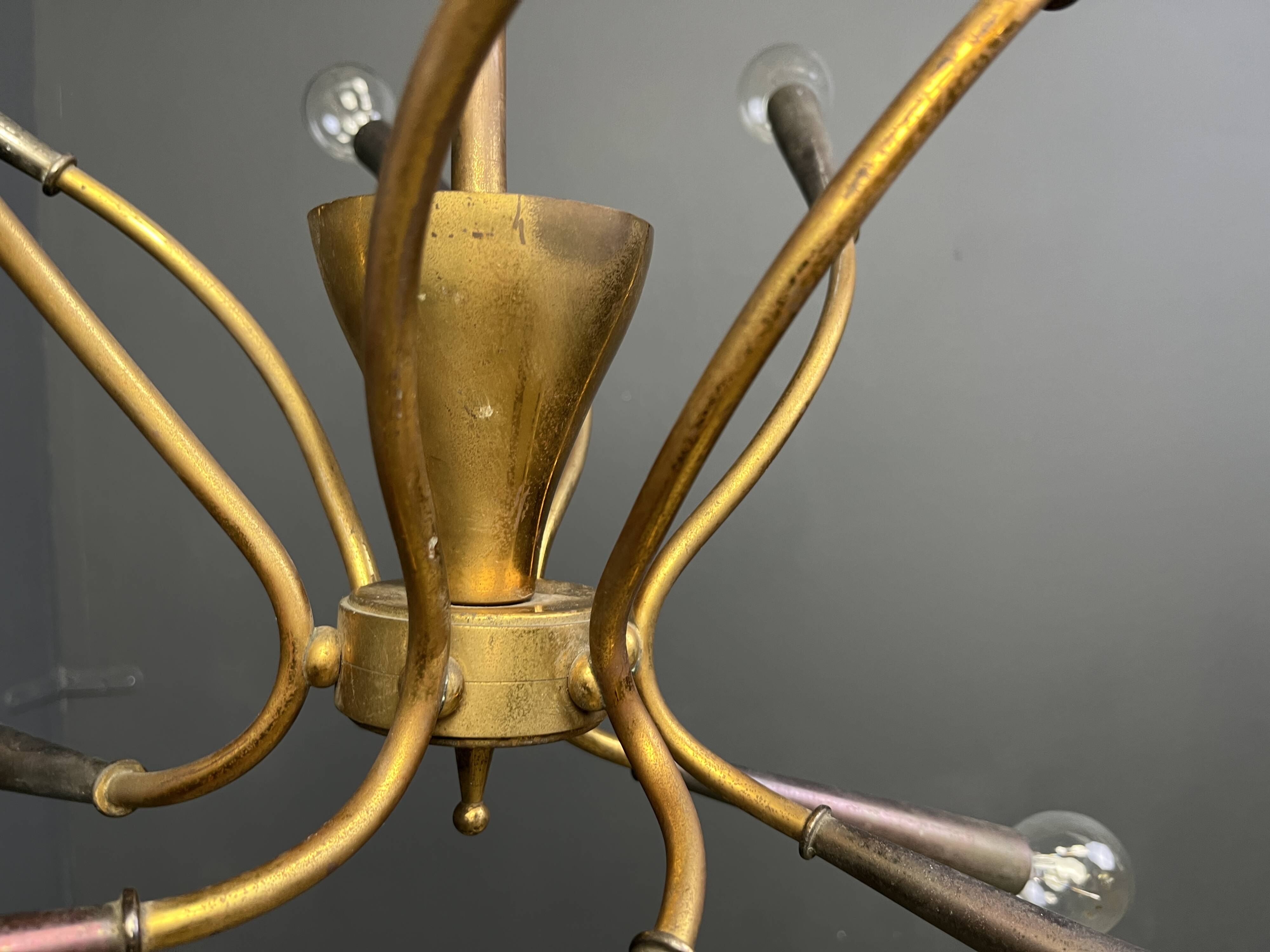 Mid-century Italian brass chandelier, 1960s