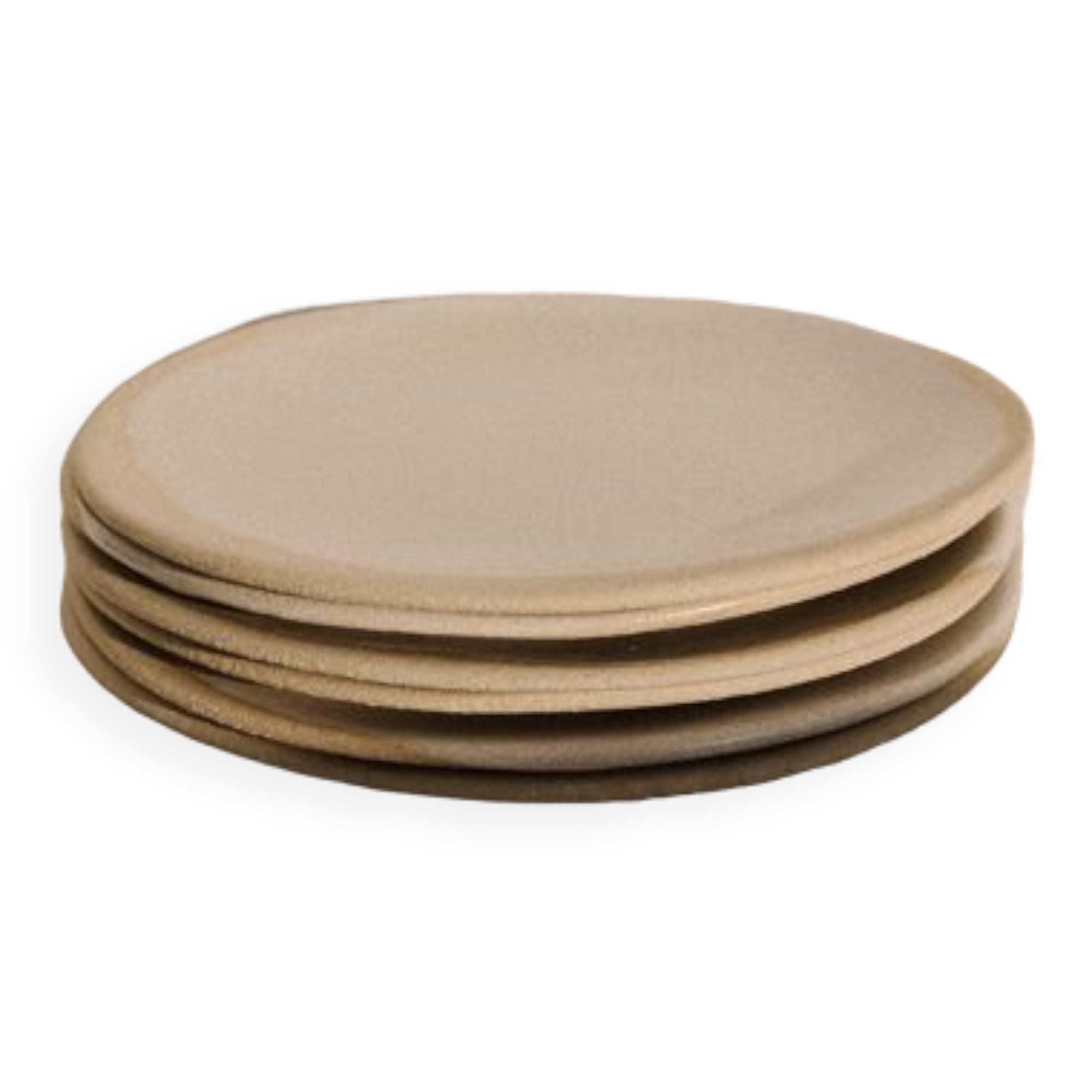 Flat stoneware plate - white