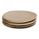 Assiette plate en grès - blanc