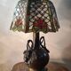 Caryatid lamp in bronze from 1900, Art Nouveau style, with a beautiful glass shade.