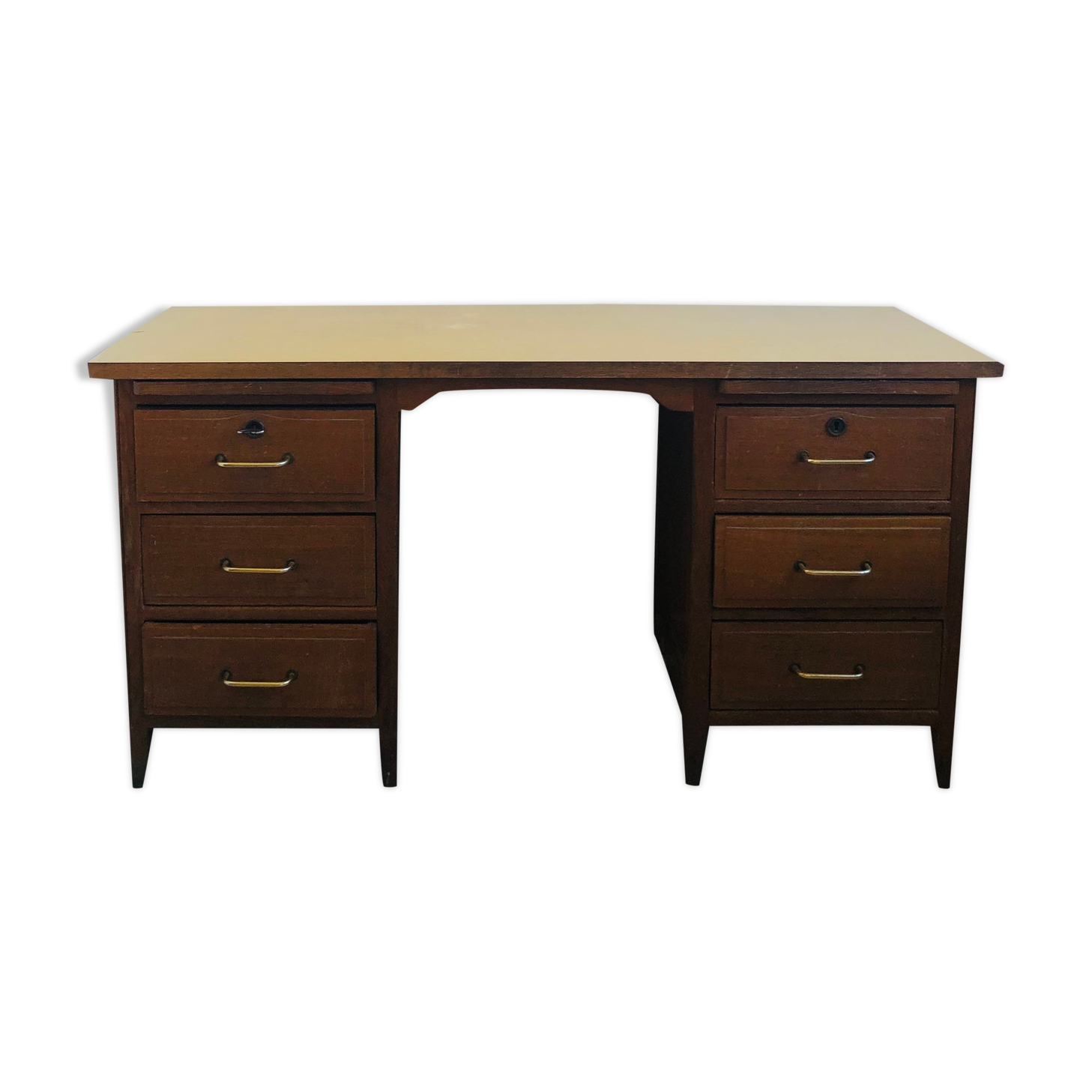 Administrative desk in oak and Formica 50