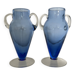 Paire de vases en verre