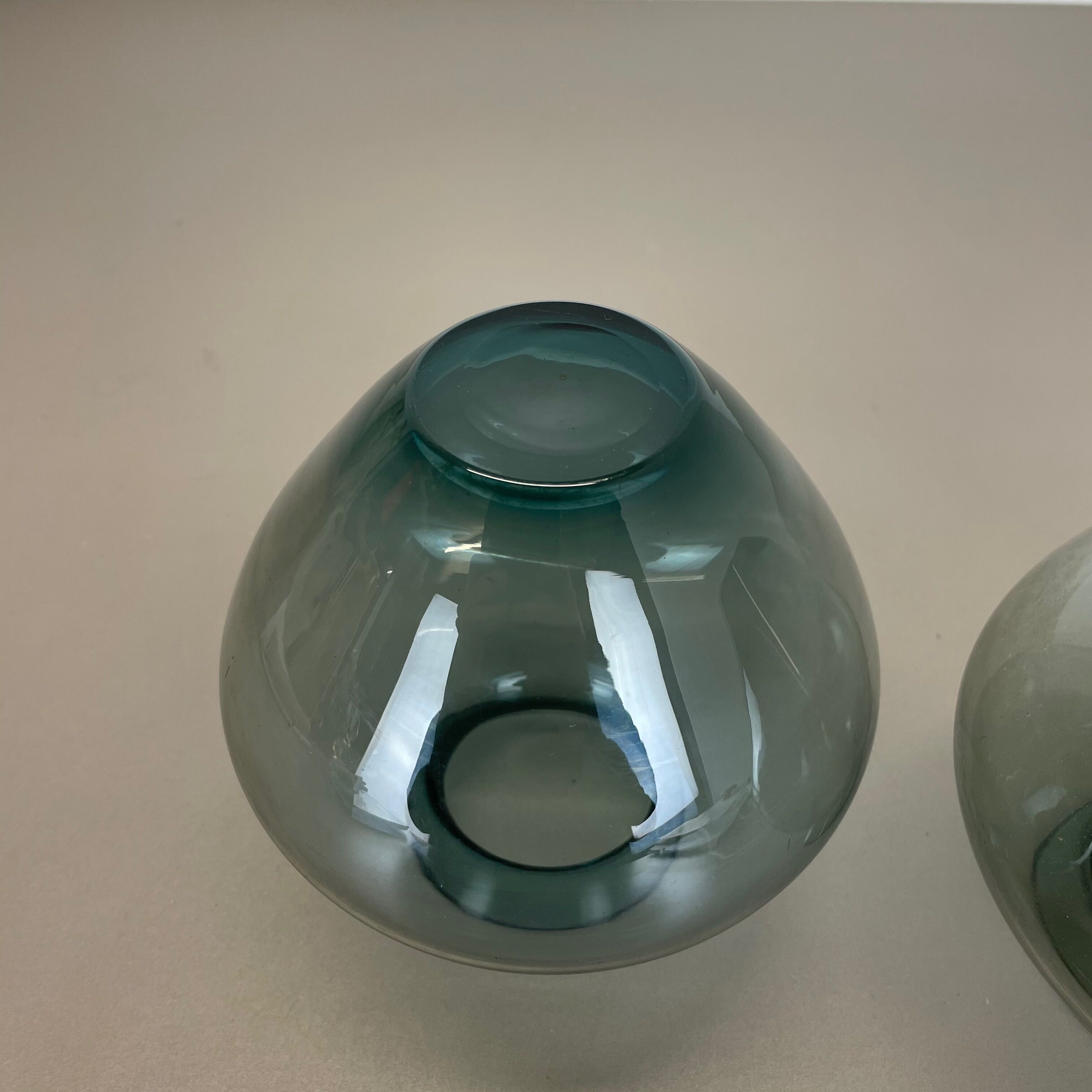 Vintage set of two heart vases turmaline by wilhelm wagenfeld for wmf, 1960s