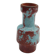 Petit vase design rouge sang de bœuf et bleu turquoise