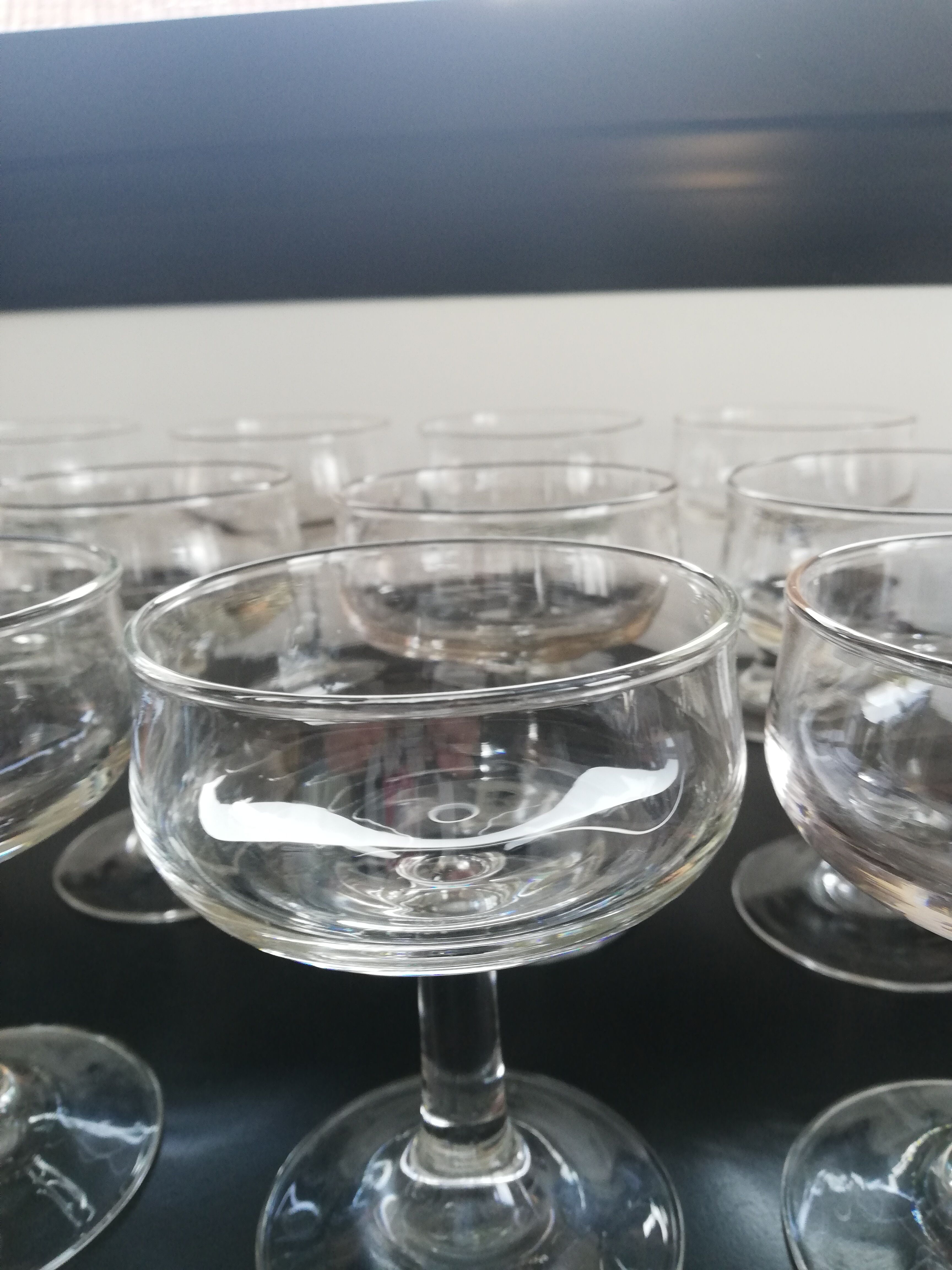 Set of 12 Arcoroc foot glasses