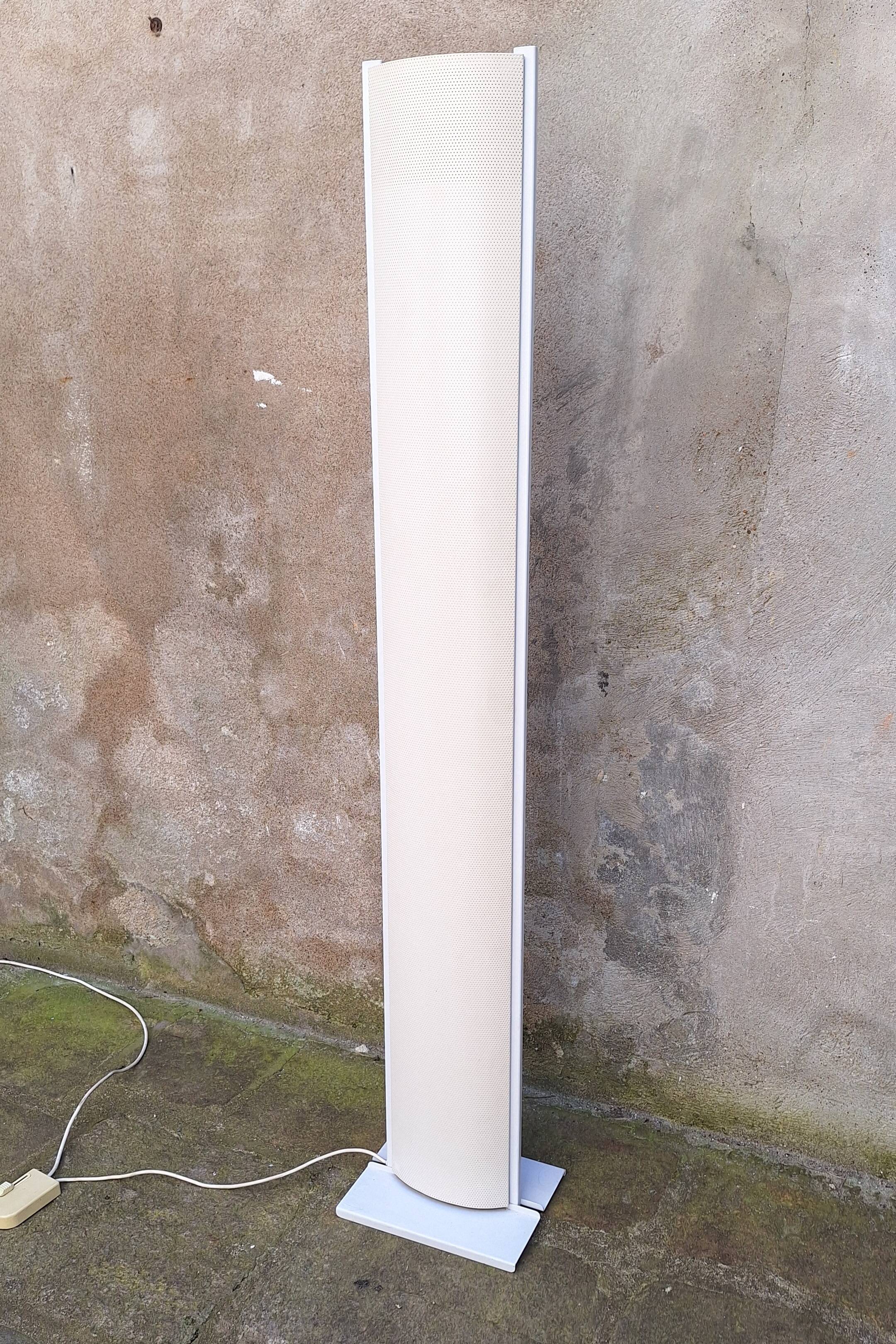 Perforated metal halogen floor lamp 1980s Relco