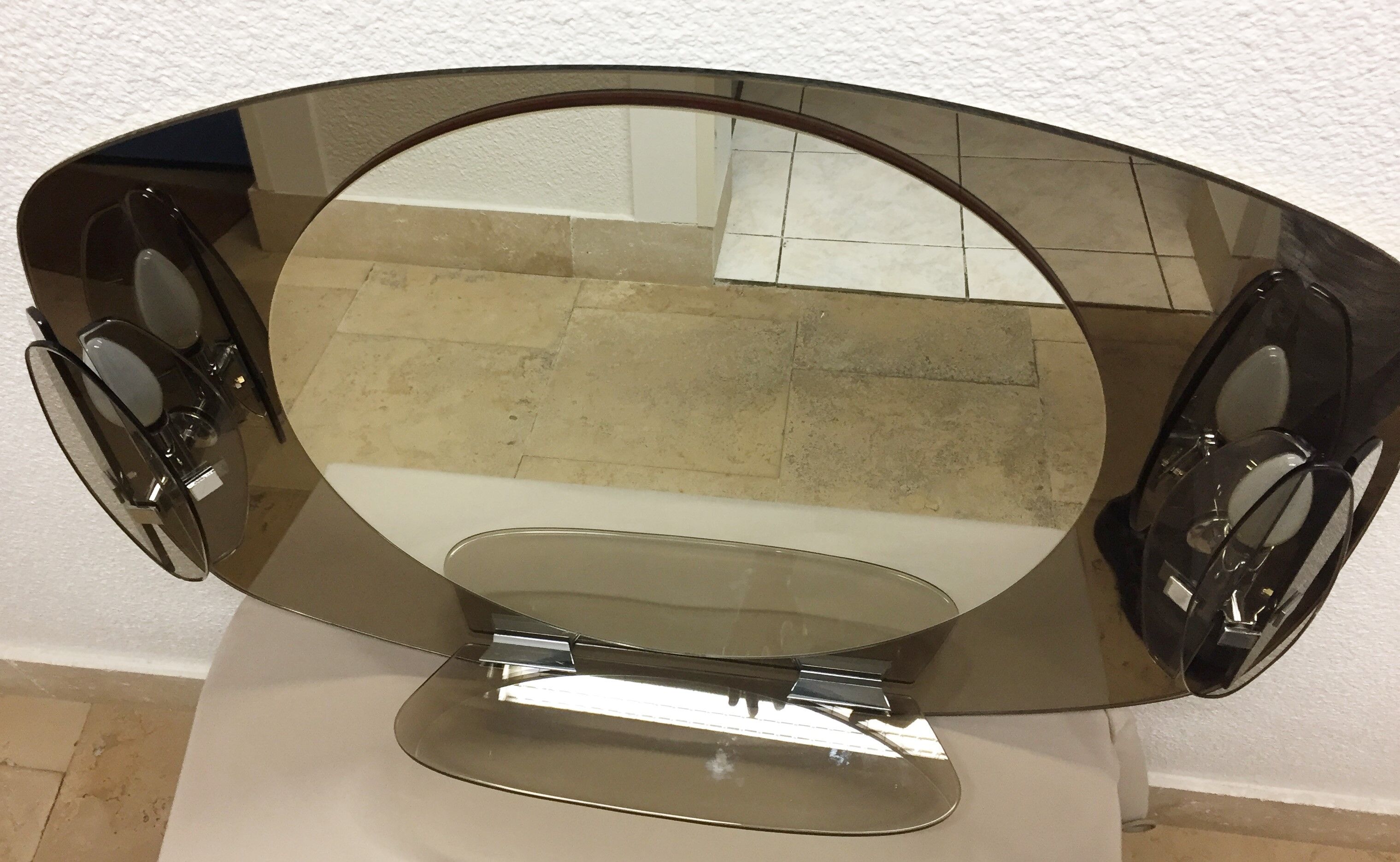 Mirror smoked ice design bright vintage 1970