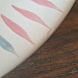 6 Longchamp earthenware dessert plates from the 50s, multi-colored