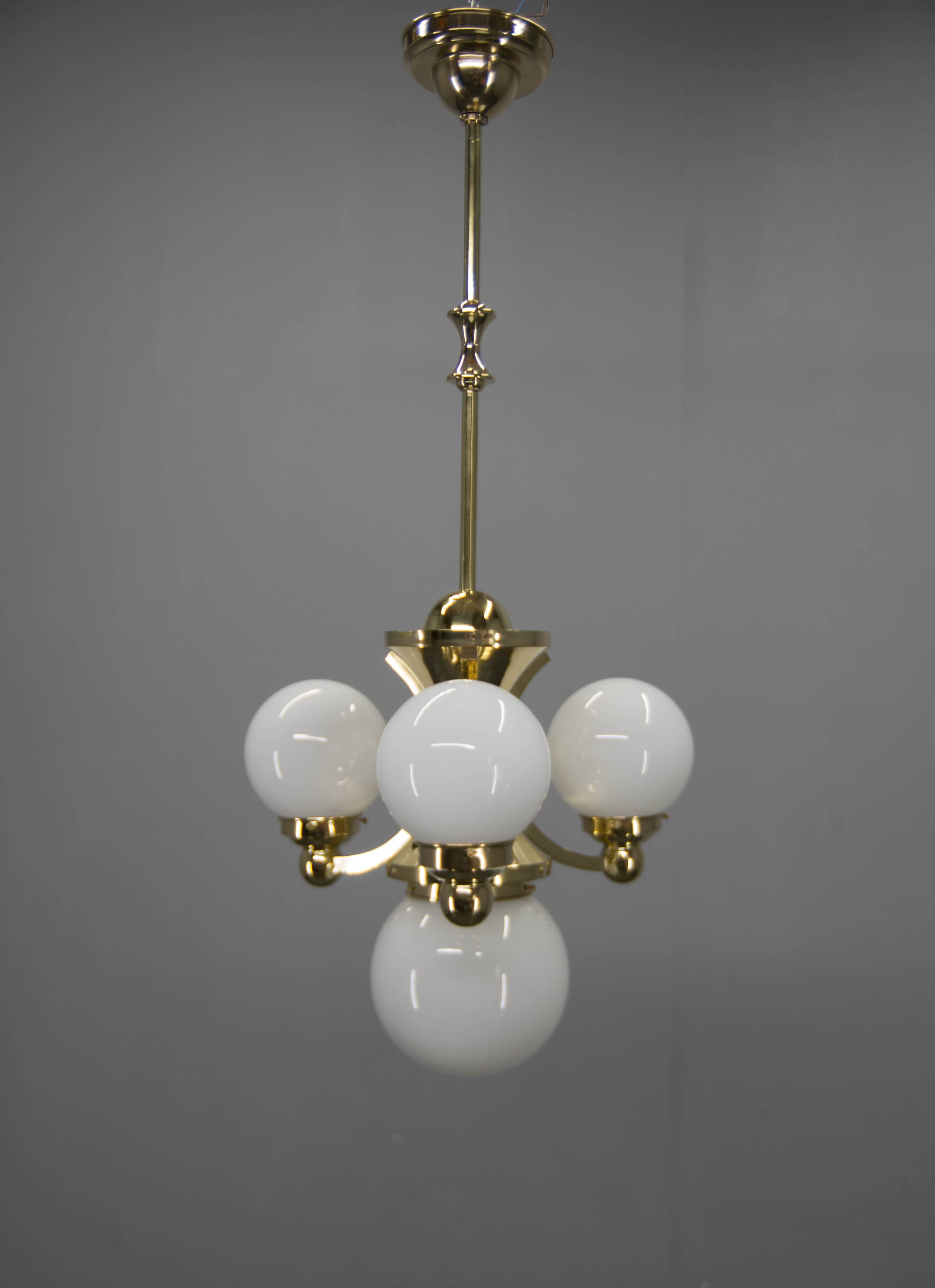 Art Deco Chandelier by Gocar, 1910s, Restored