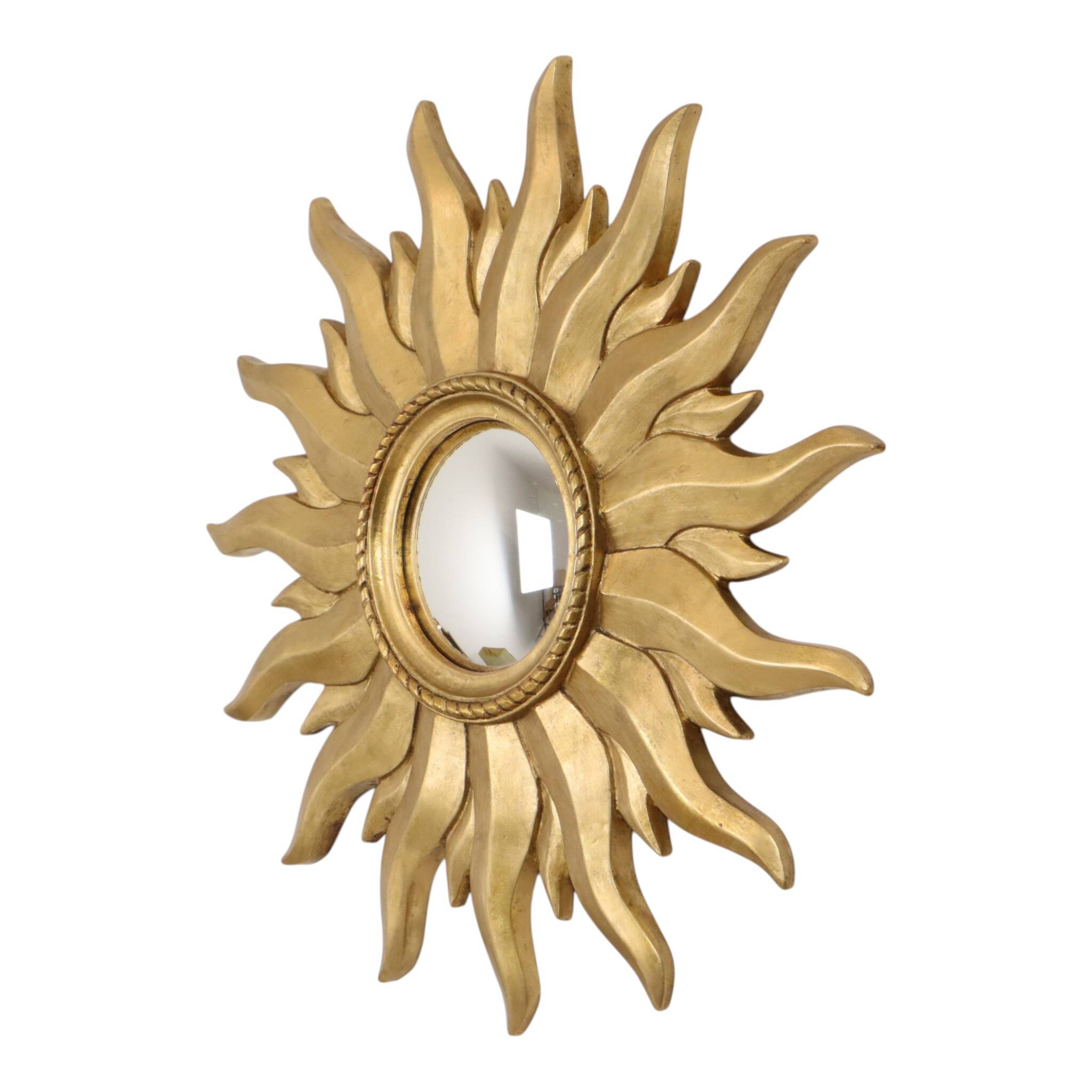 Vintage Gold Sunburst Convex Mirror 54cm