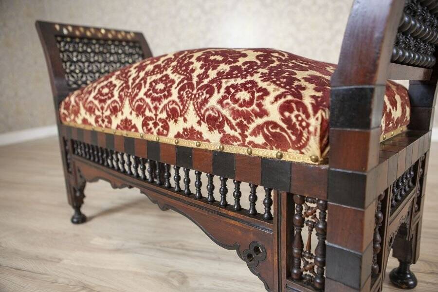 19th-Century Bench in Exotic Wood, 1890s