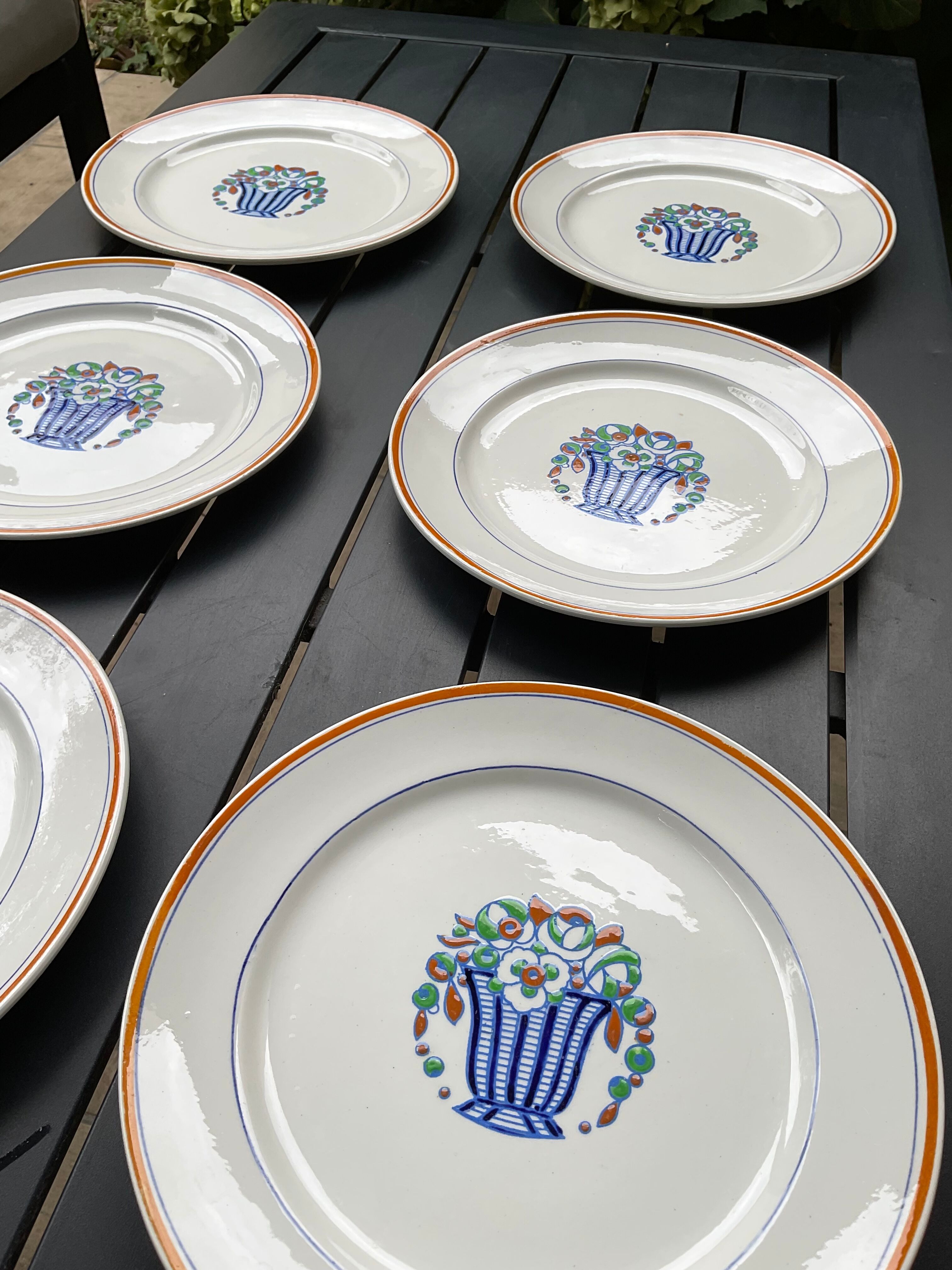 6 dessert plates, model 1930, boch la louvière